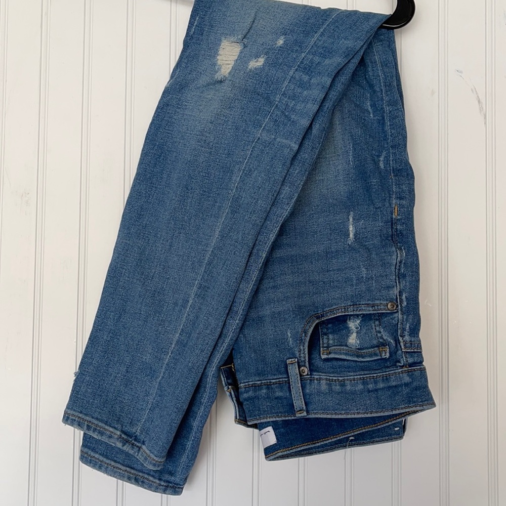 Medium Wash Stretch Jeans with slight distressing